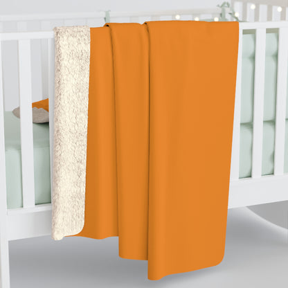 Tangerine Sherpa Fleece Blanket Cozy Plush Throw 3 Sizes Soft Warm Blanket