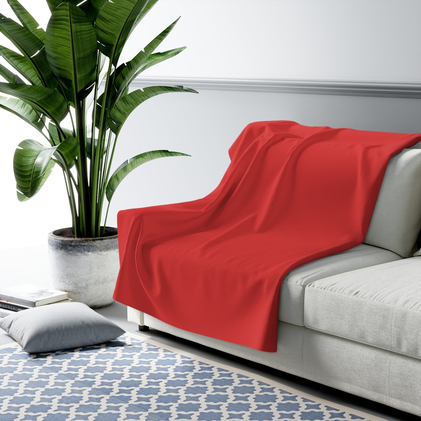 True Red Sherpa Fleece Blanket Cozy Plush Throw 3 Sizes Soft Warm Blanket