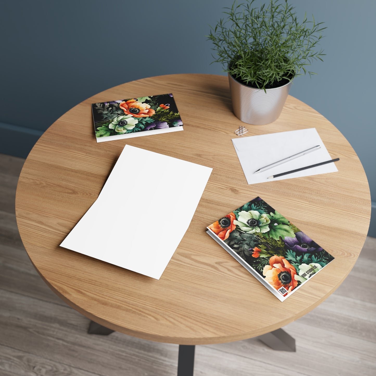 Decorated Floral Note Cards Botanical Floral Stationery Set