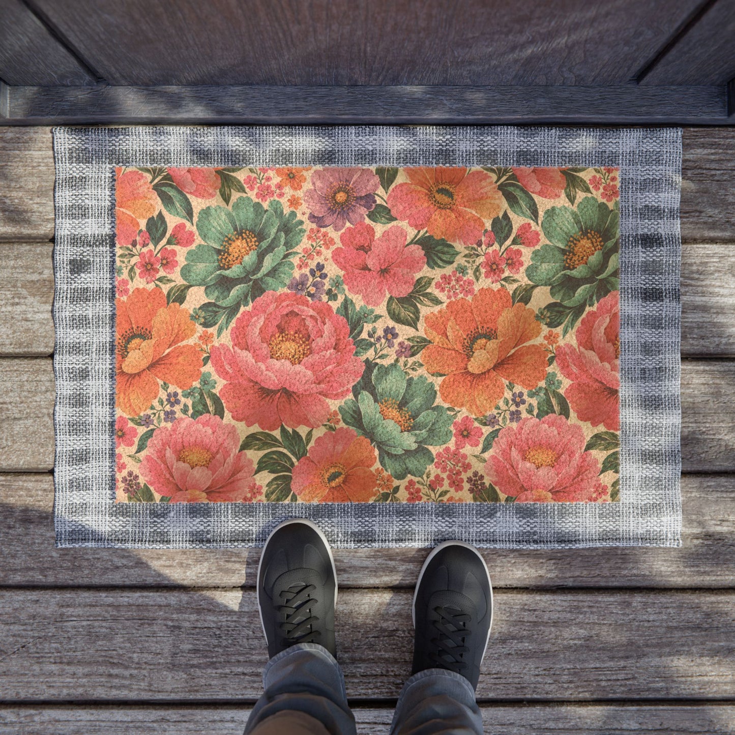 Dreamy Floral Door Mat 24 x 16 Floral Welcome Mat