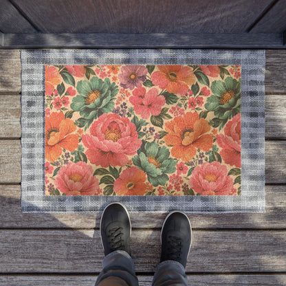 Dreamy Floral Door Mat 24 x 16 Floral Welcome Mat