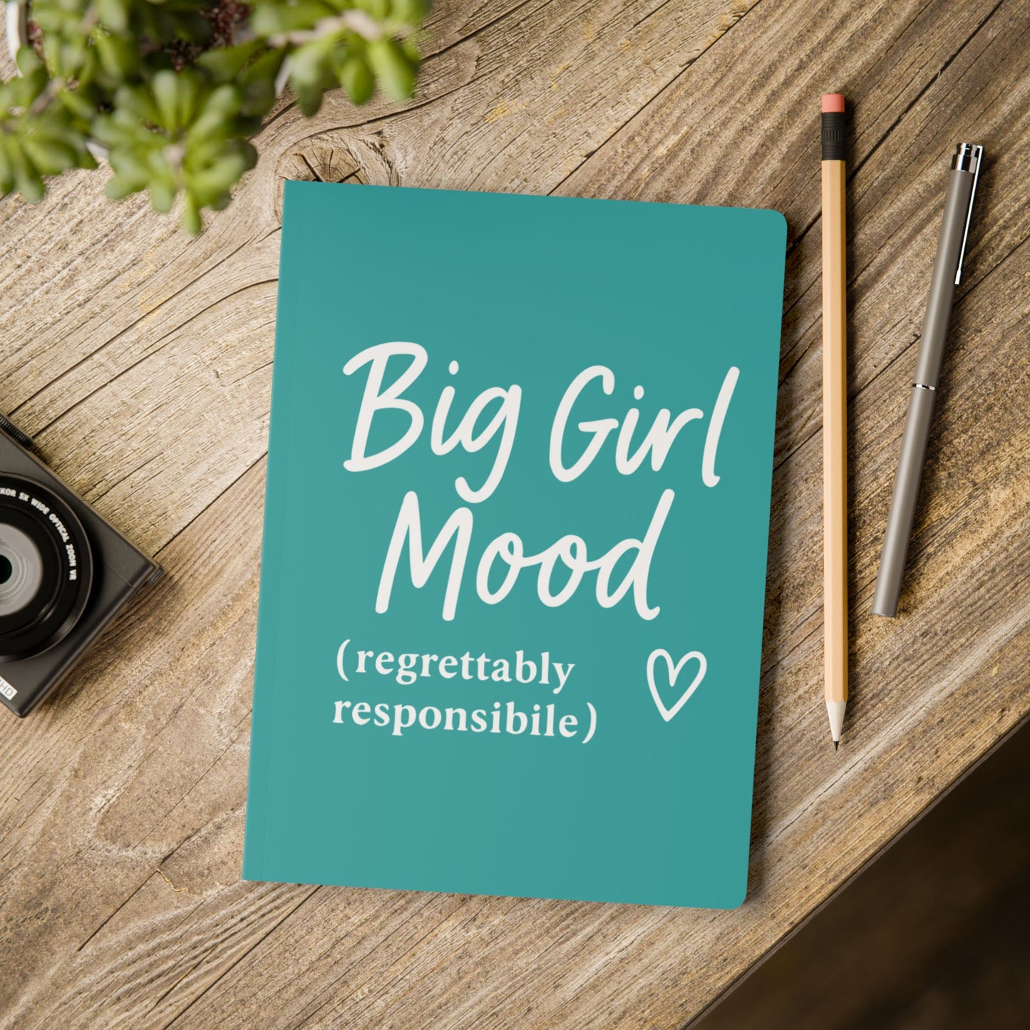 Deep Aqua Big Girl Mood A5 Lined Journal