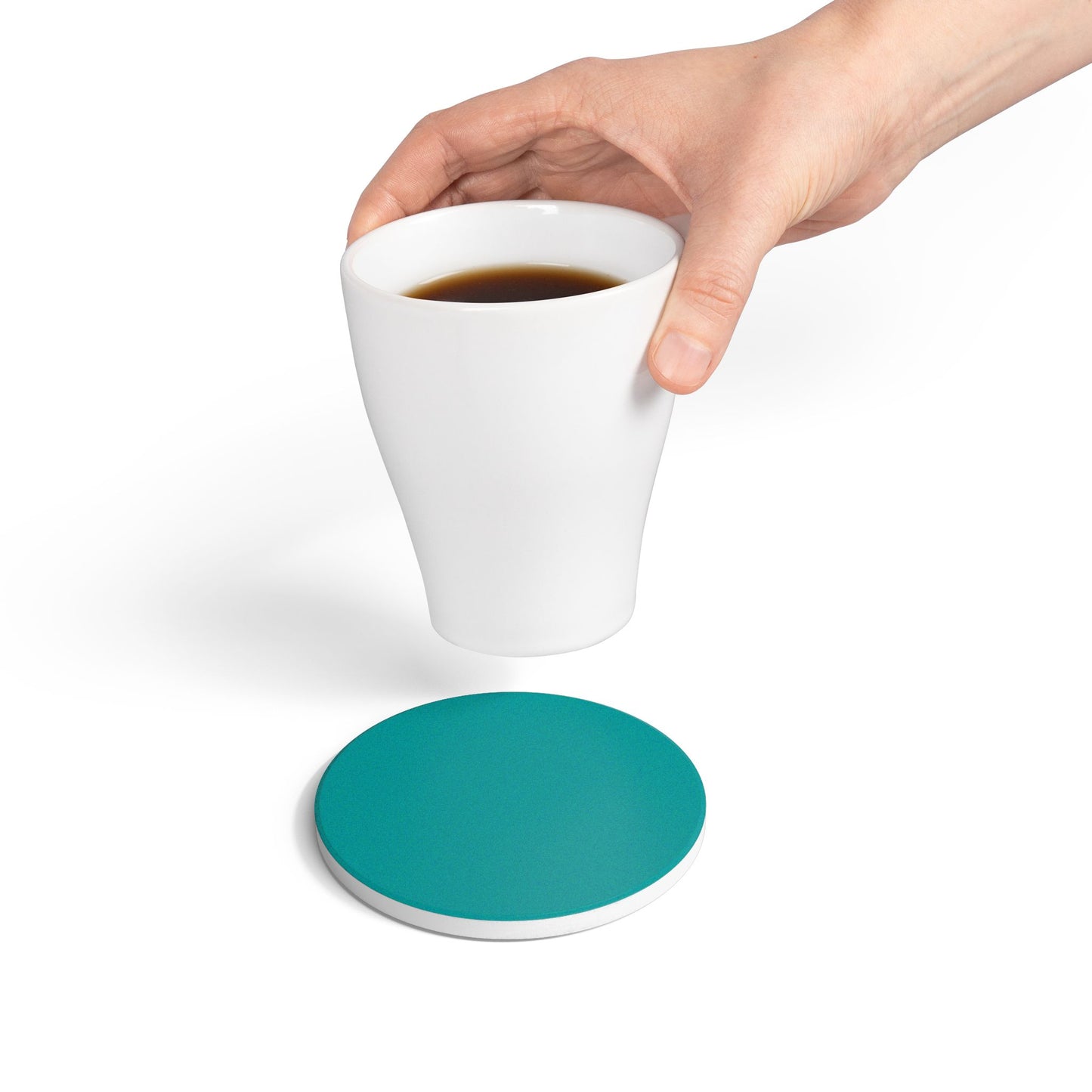 Deep Aqua Ceramic Coaster Round or Square | Coordinated Collection