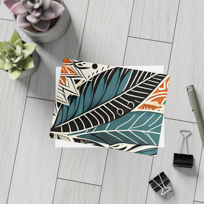 Botanical Leaves Blue Postcards