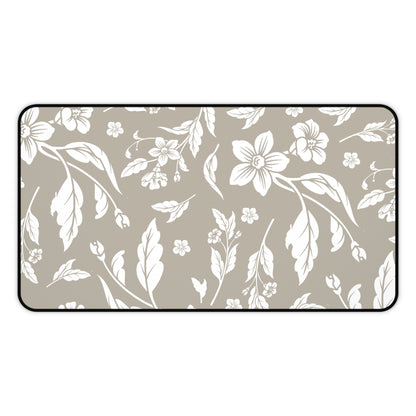 Warm Stone Floral Desk Pad (12x18, 12x22 or 16x32)