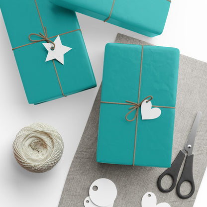 Deep Aqua Wrapping Paper Matte or Glossy Gift Wrap 3 Sizes Fine Art Paper