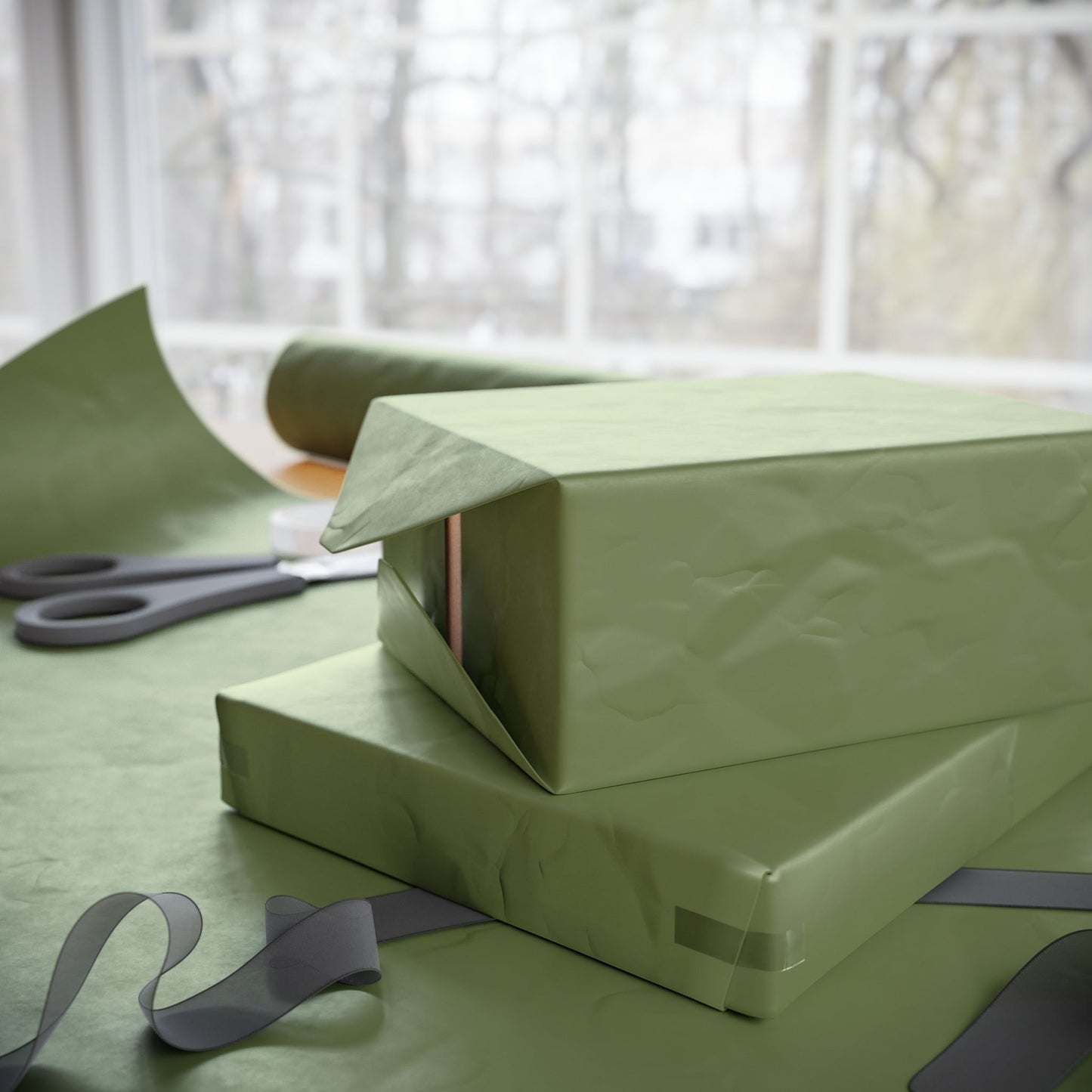 Olive Wrapping Paper Matte or Glossy Gift Wrap 3 Sizes Fine Art Paper