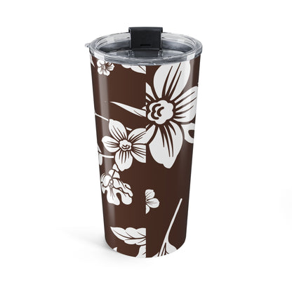 Chocolate Brown Floral 20oz Stainless Steel Tumbler | Coordinated Collection