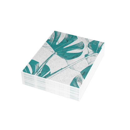 Monstera Leaf Deep Aqua Postcards