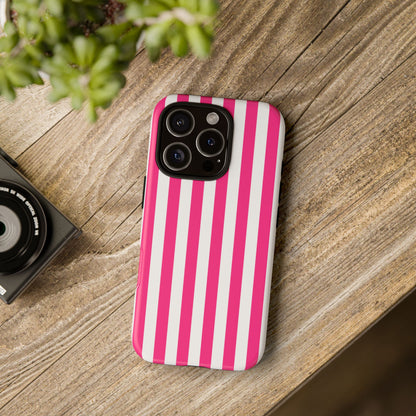 Pink Stripe Tough Phone Case for iphone or Samsung