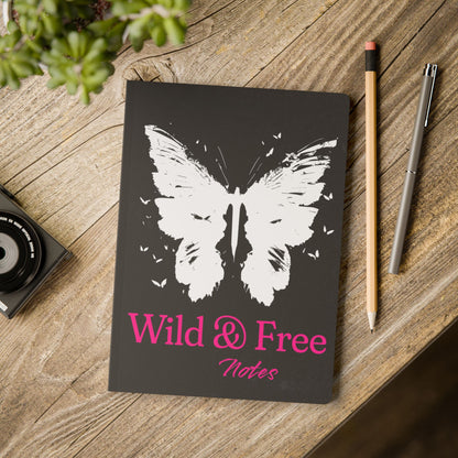 Wild & Free Butterfly Black A5 Lined Journal