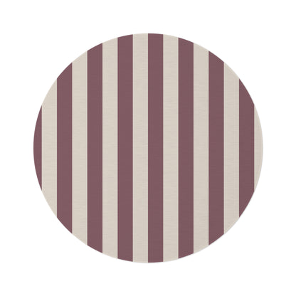 Mauve Stripe Round Rug 60 Inch Striped Area Rug Neutral Modern Home Decor