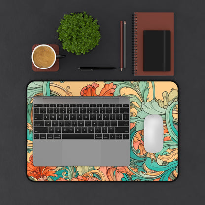 Coral Flourish Desk Mat Extended Mouse Pad (12x18, 12x22, 16x32)