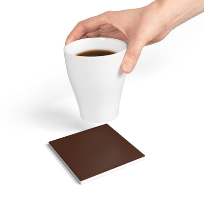 Chocolate Brown Ceramic Coaster Round or Square | Coordinated Collection