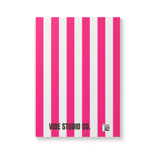Pink Stripe Softcover Journal Pink and White Striped A5 Lined Journal