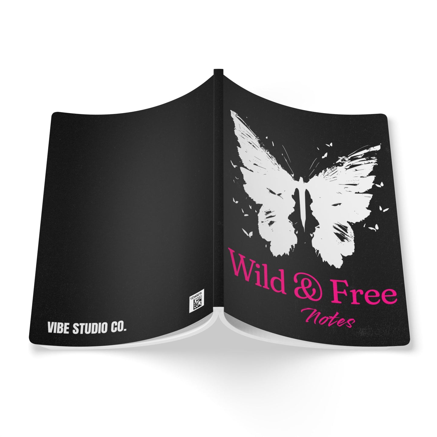 Wild & Free Butterfly Black A5 Lined Journal