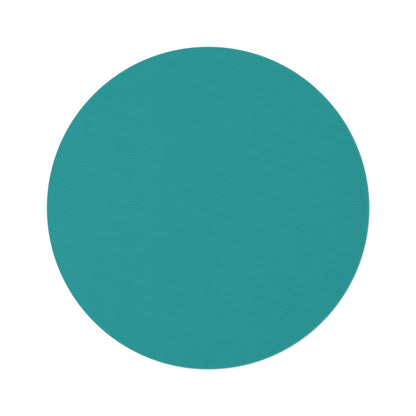 Deep Aqua Coordinated Round Rug 60 Inch Floor Rug Minimal Home Decor Living Room Rug