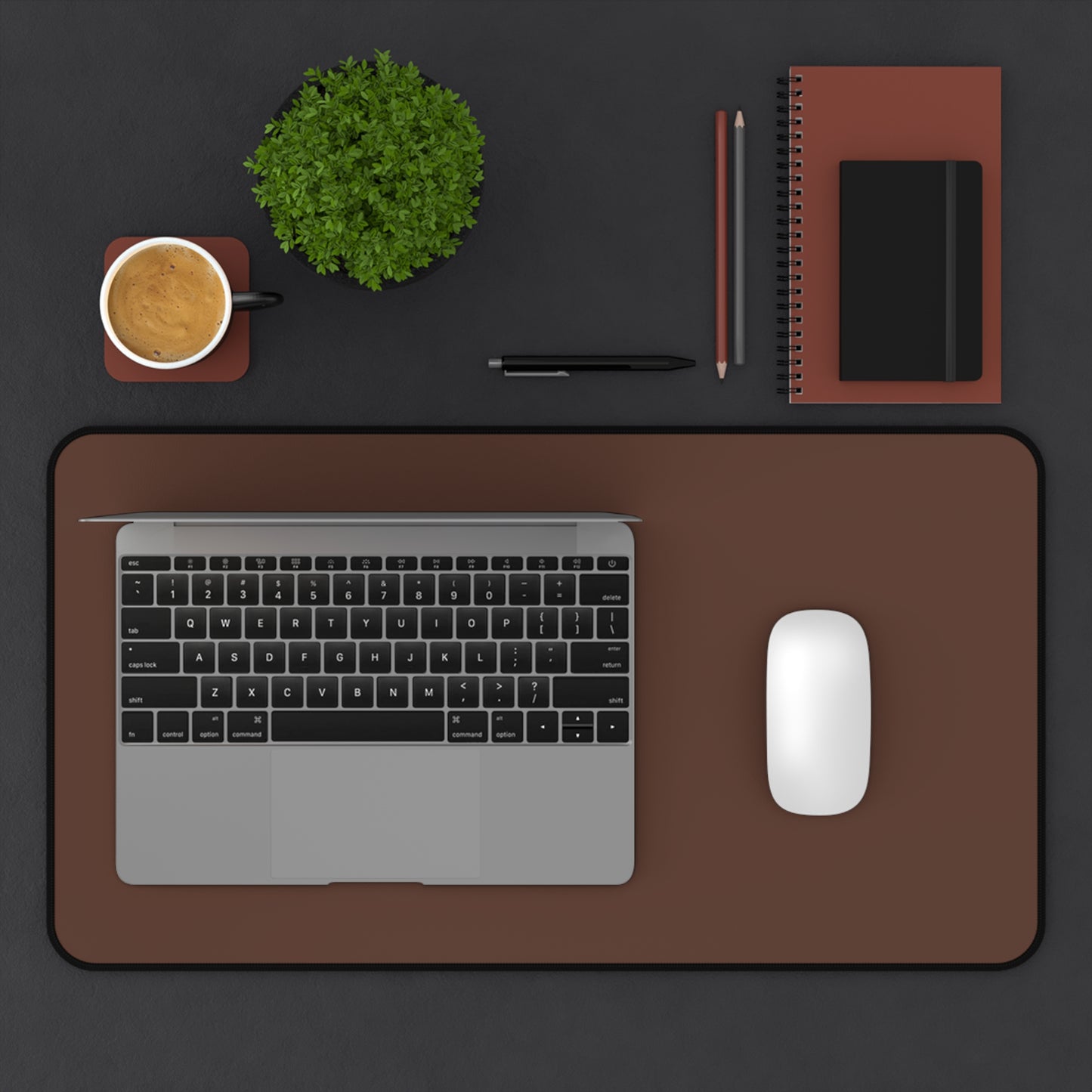 Chocolate Brown Desk Mat Color Coordinated Collection (12x18, 12x22, 16x32)