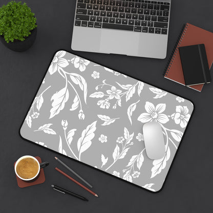 Grayscale Floral Desk Pad (12x18, 12x22 or 16x32)