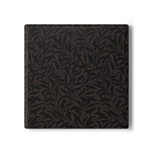 Muted Charcoal Leaves Coaster Square or Round Color Coordinated Collection