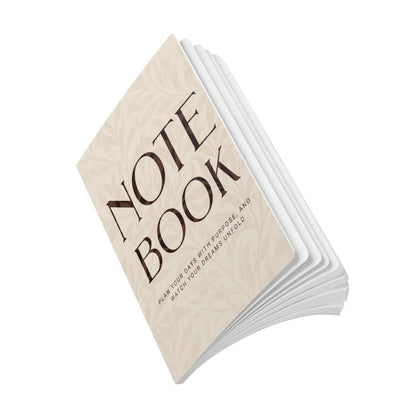 Latte Cream Leaves A5 Lined Journal Minimal Botanical Notebook | Coordinated Collection