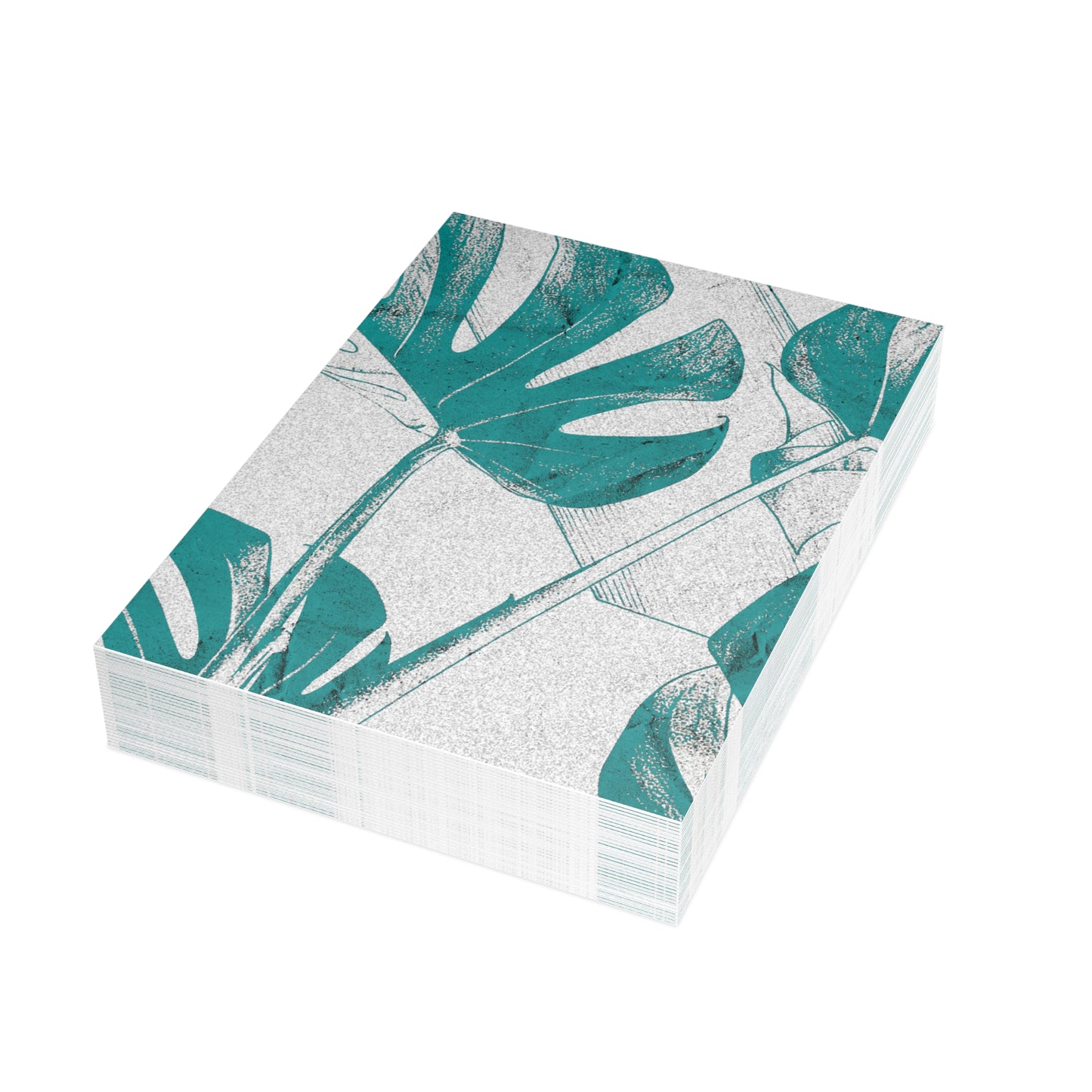 Monstera Leaf Deep Aqua Postcards