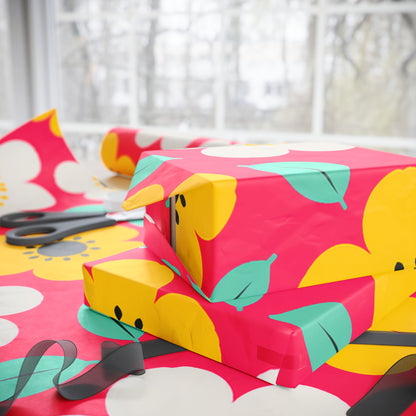 Happy Flower Wrapping Paper Retro Daisy Gift Wrap