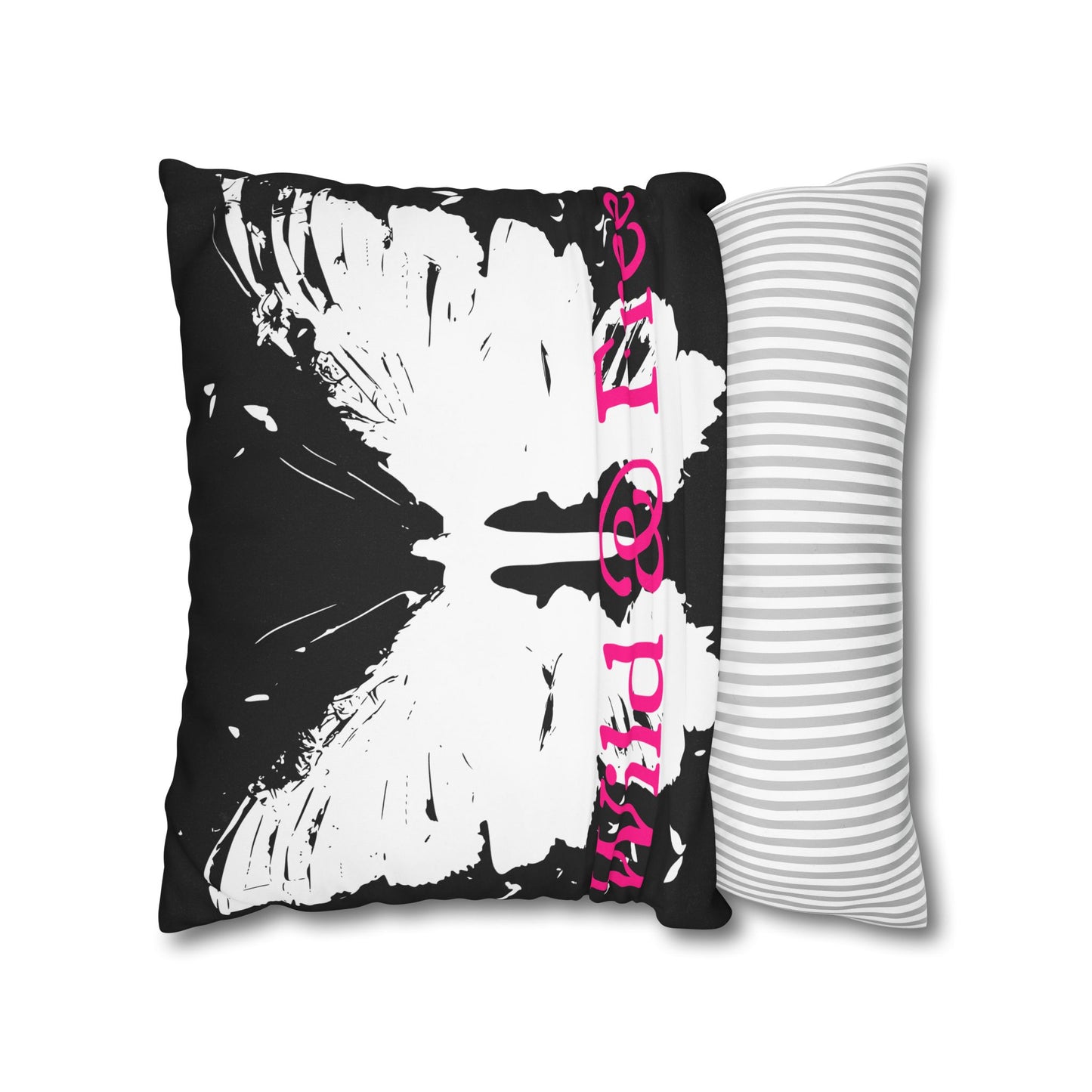 Wild and Free Butterfly Black Canvas Pillow Cover 20x20