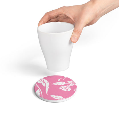 Light Pink Floral Ceramic Coaster Coordinated Collection