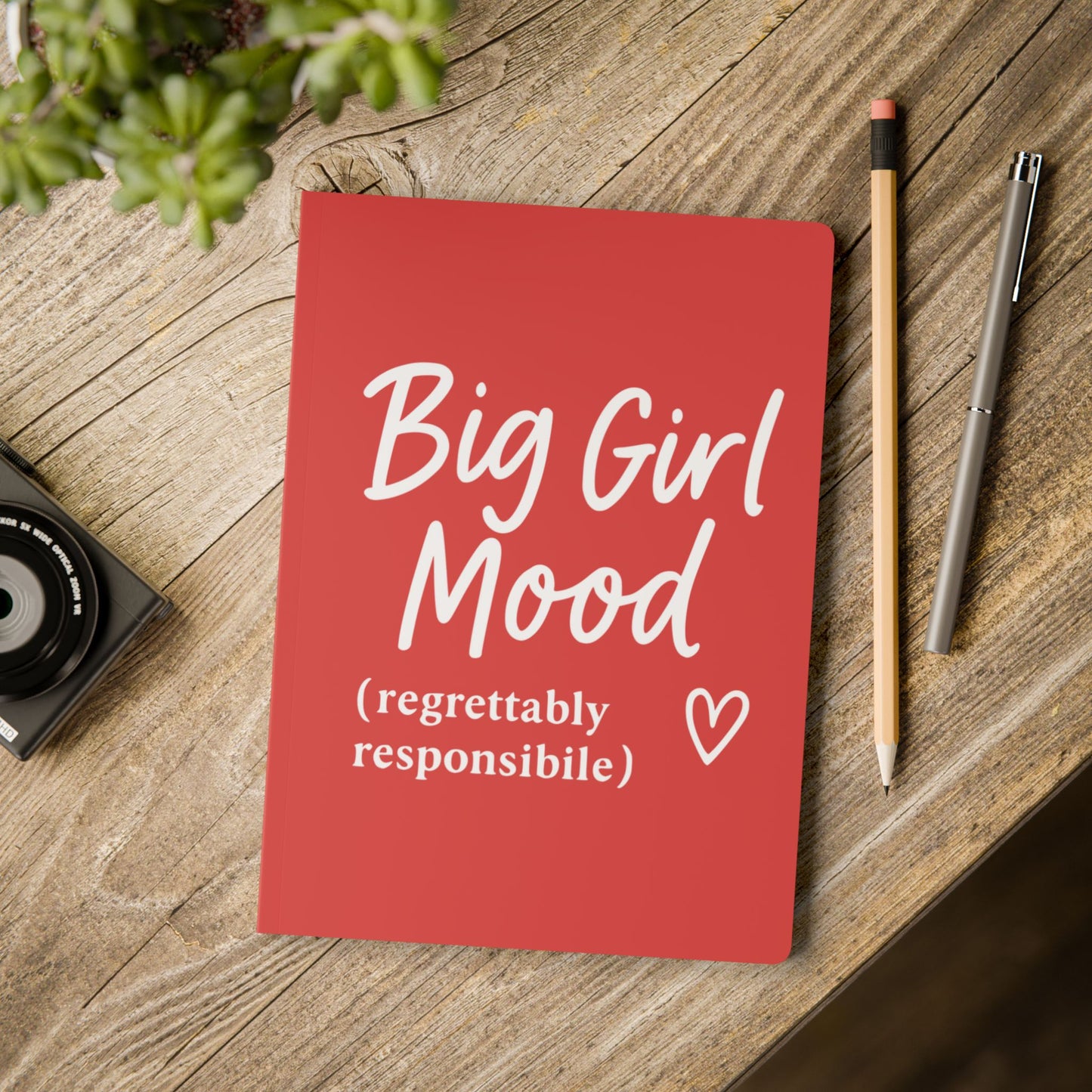 True Red Big Girl Mood A5 Lined Journal