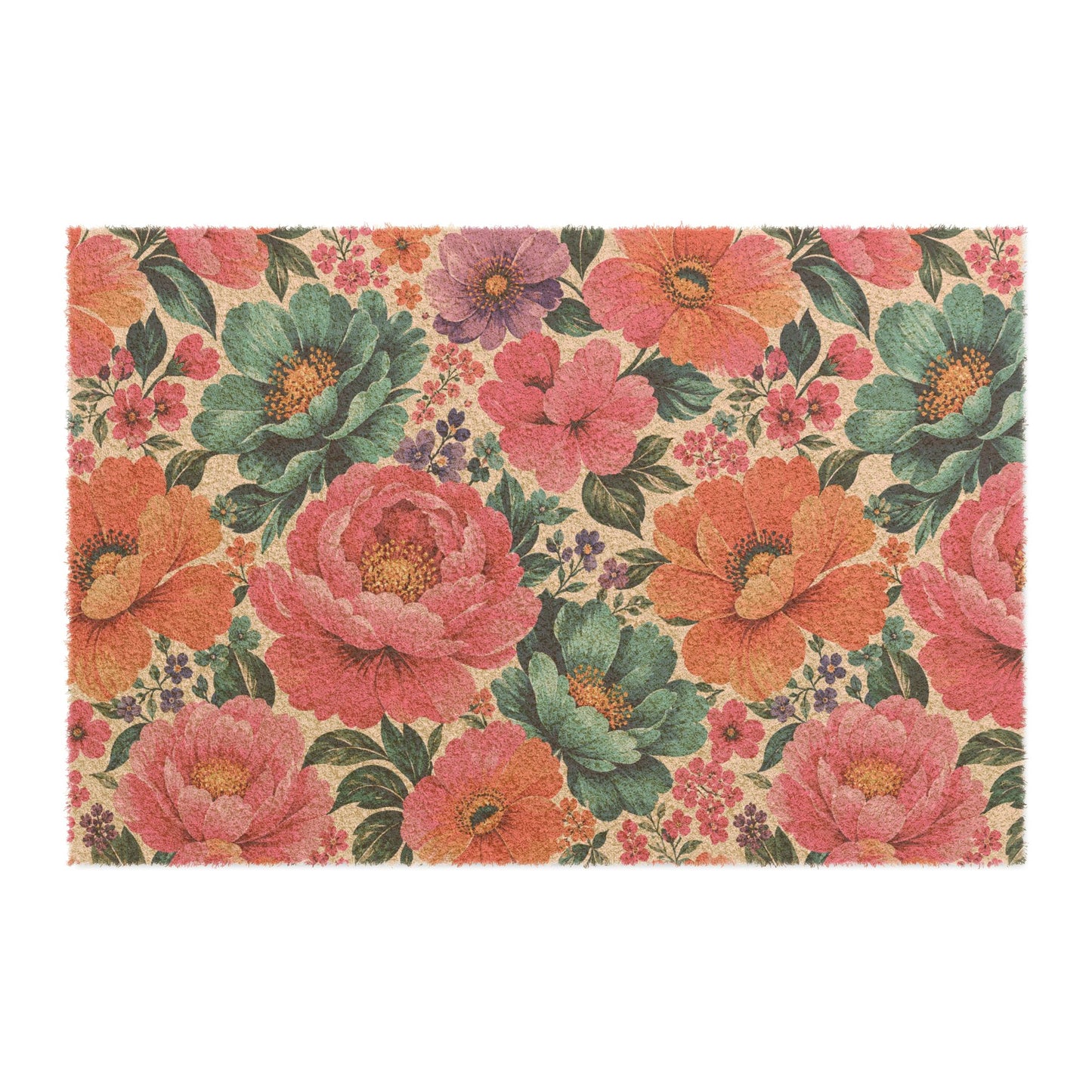Dreamy Floral Door Mat 24 x 16 Floral Welcome Mat