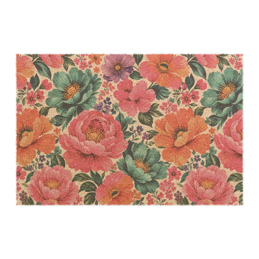 Dreamy Floral Door Mat 24 x 16 Floral Welcome Mat