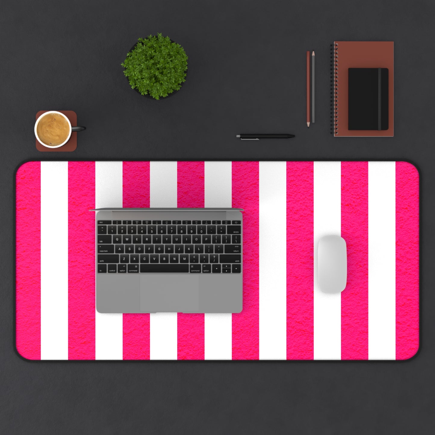 Pink Stripe Desk Mat Office Desk Decor (12/18, 12/22, 16/32)