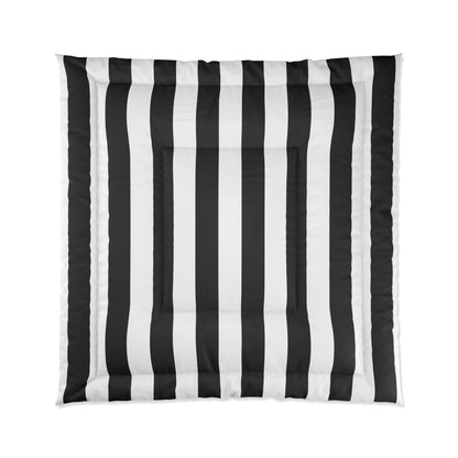 Black Stripe Comforter Bedding Set (4 Sizes)
