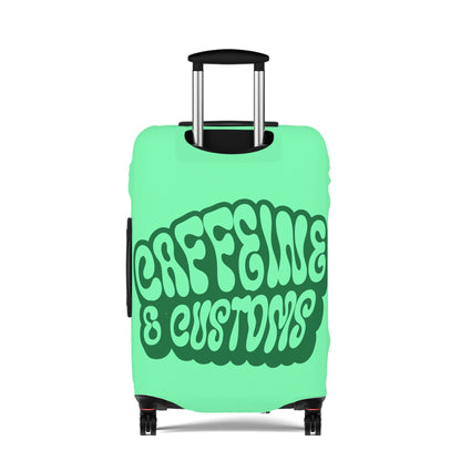Caffeine and Customs Luggage Cover Travel Suitcase Cover