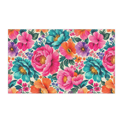 Dreamy Floral Cotton Twill Tea Towel 18 x 30 Floral Kitchen Towel