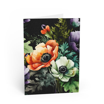 Decorated Floral Note Cards Botanical Floral Stationery Set