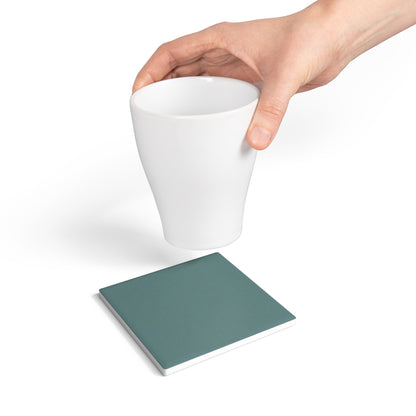 Dusty Blue Ceramic Coaster Round or Square | Coordinated Collection