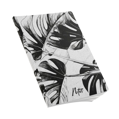 Monstera Leaf Black White A5 Lined Journal
