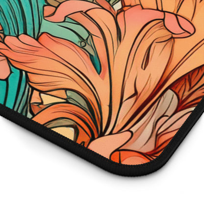 Coral Flourish Desk Mat Extended Mouse Pad (12x18, 12x22, 16x32)