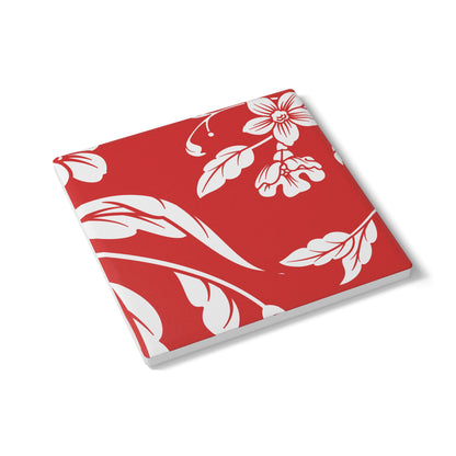 True Red Floral Ceramic Coaster Coordinated Collection