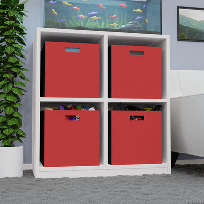 True Red Felt Storage Box Foldable Organizer Bin Home Storage Basket