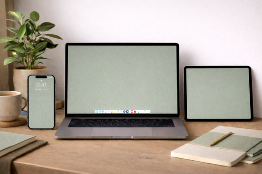 Sage Digital Wallpaper Bundle 12 Files Desktop Phone Tablet Background Aesthetic Minimal