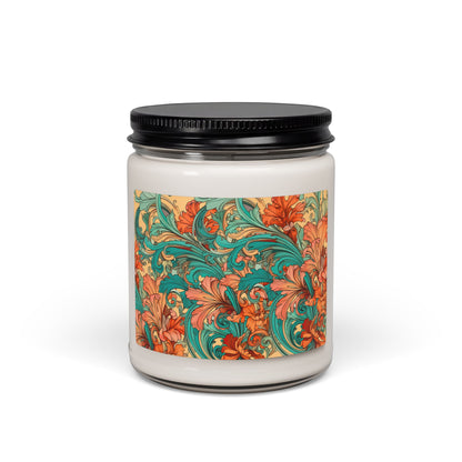 Coral Flourish 9 oz Candle Botanical Floral Soy Candle