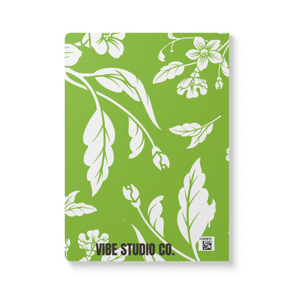 Lime Green Floral A5 Lined Journal Coordinated Collection