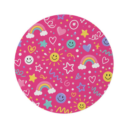 Pink Pop Round Rug 60 Inch Pink Area Rug