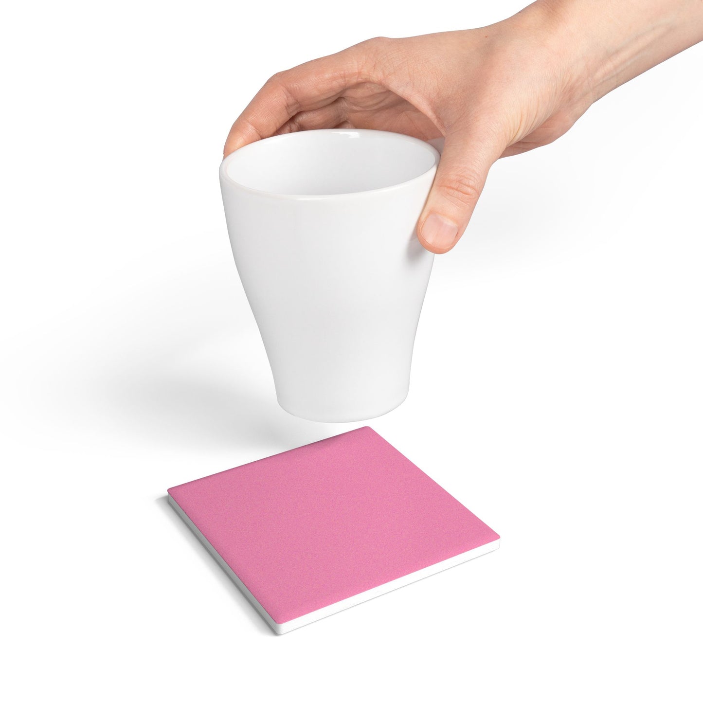 Light Pink Ceramic Coaster Round or Square | Coordinated Collection