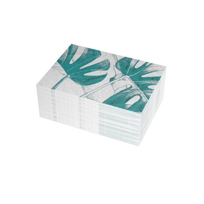 Monstera Leaf Deep Aqua Postcards