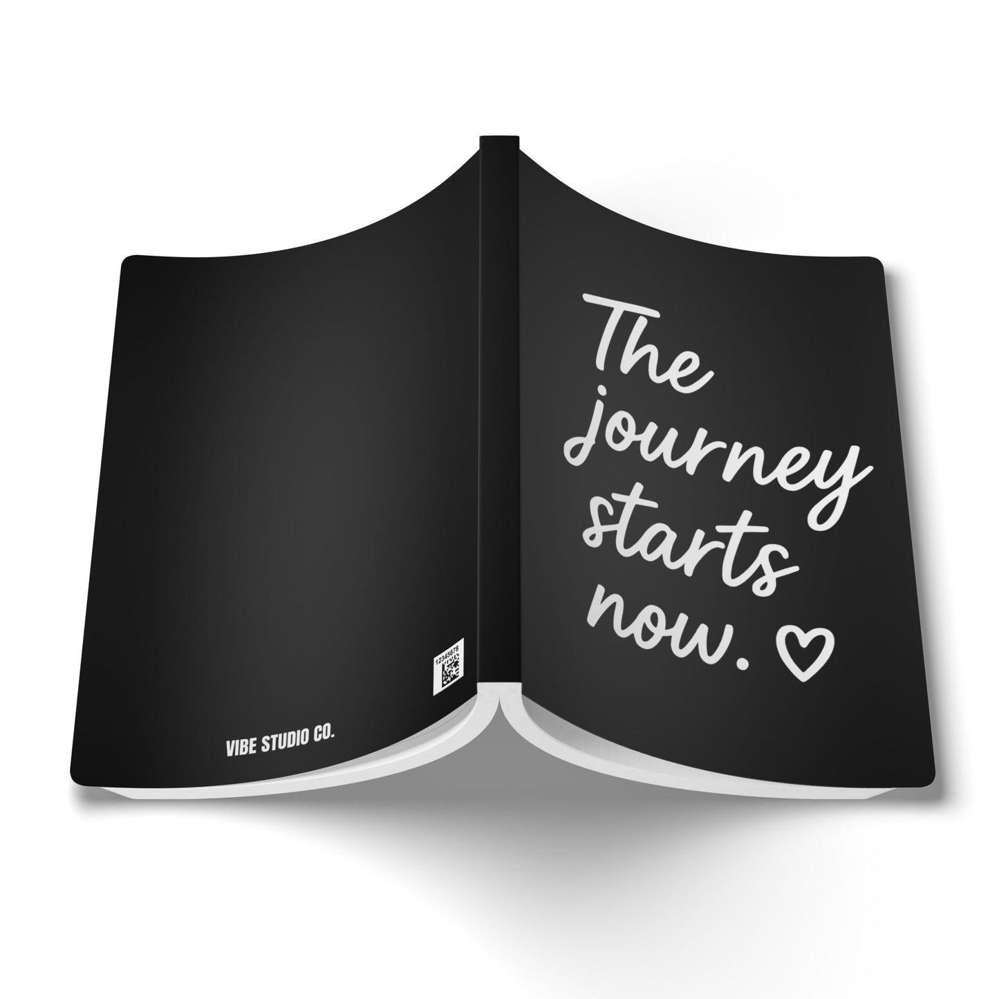 Black The Journey Starts Now A5 Lined Journal