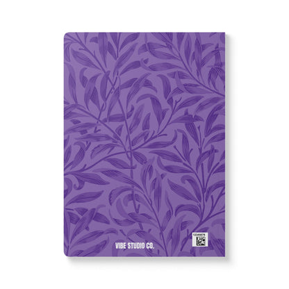 Purple Leaves A5 Lined Journal Minimal Botanical Notebook | Coordinated Collection